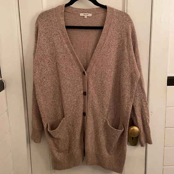 Madewell Sweaters - Oversized Oatmeal Boyfriend Cardigan from Madewell
